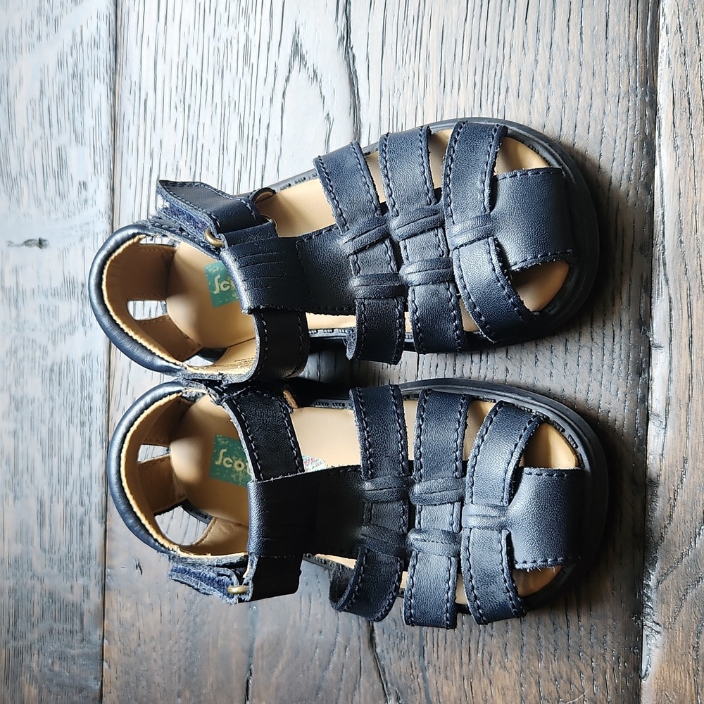 Scott David Toddler Boy Navy Leather Sandals - Size: 5M